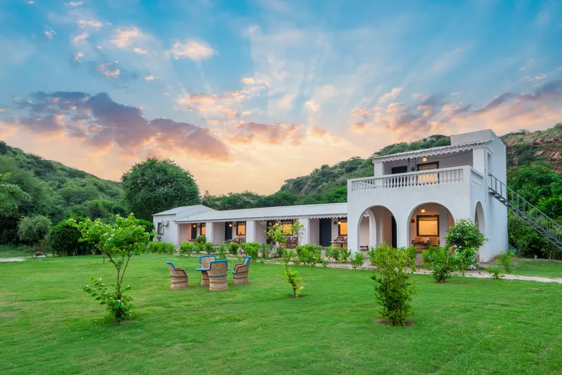Hill View Premium rooms and lawn at Farm Aravalia